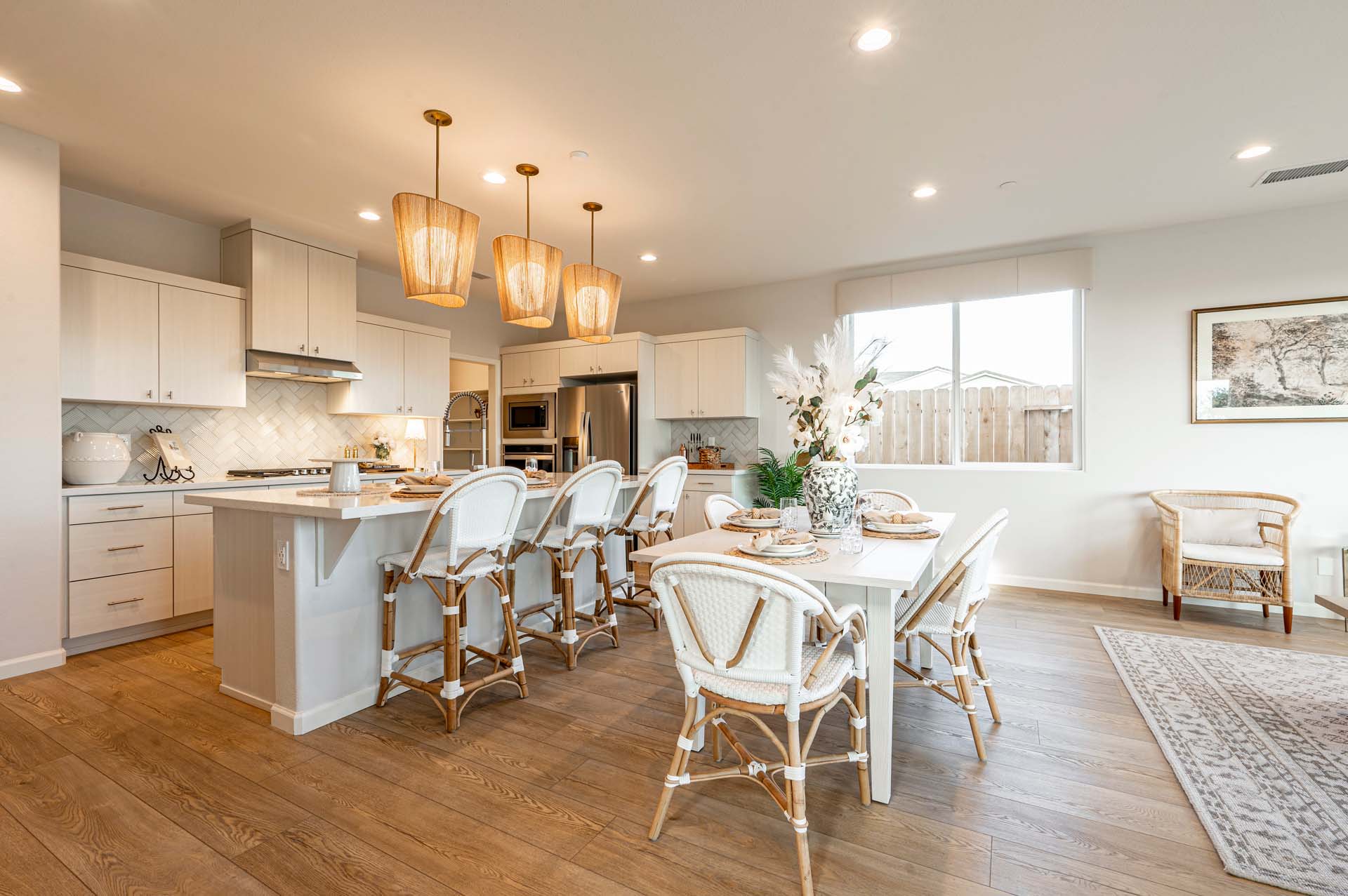 Open Kitchen with Breakfast Bar and Dining Area