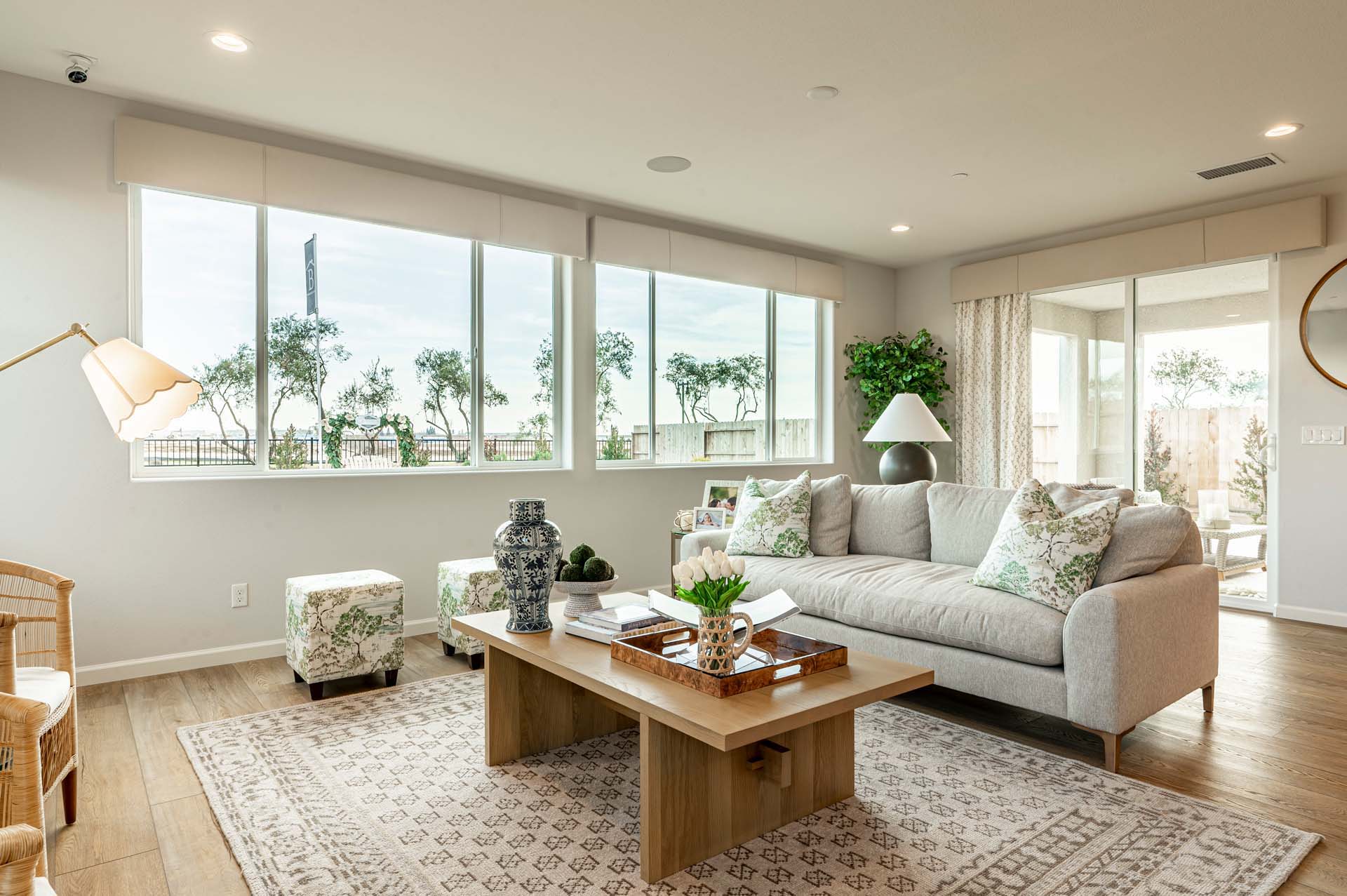 Living room with large windows